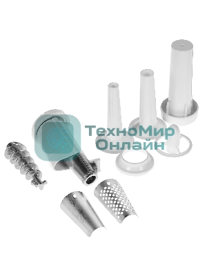 Мясорубка электрическая Аксион М641.04 белый, 2000 Вт, 3.0 кг/мин, реверс, защита от перегрузки, насадки - 6