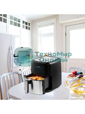 Аэрогриль Kitfort КТ-2239 серебристый, 1700 Вт, 4.5 л, сенсор, 8 программ