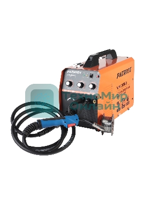 Полуавтомат сварочный инверторный PATRIOT WMA 205MQ MIG/MAG/MMA, полуавтоматическая сварка в среде газа (MIG/MAG) стальной и флюсовой проволокой 0.6/0.8 мм, сварка электродом (MMA) до 4мм, сварочный ток в режиме MIG: 40-200А; сварочный ток в режиме MMA: 40-200А; ПВ при макс. токе: 60%