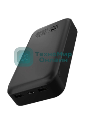 Портативный аккумулятор MORE CHOICE (4620202552914) PB25-20 20000mAh 2USB+Type-C+1micro USB 2.0A, черный