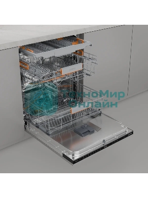 Посудомоечная машина встраиваемая Gorenje GV673B65 16 комплектов, 3 корзины, инверторный мотор, отсрочка старта, Wi-Fi управление, сенсорное управление, полный AquaStop, сенсор уровня воды, энергоэффективность А+++, уровень шума 42 дБ, белый