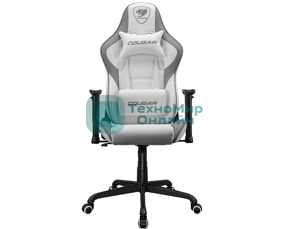 Кресло Cougar Fortress белый, экокожа, 120 кг, механизм качания