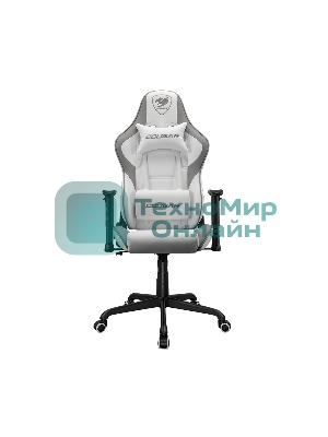 Кресло Cougar Fortress белый, экокожа, 120 кг, механизм качания