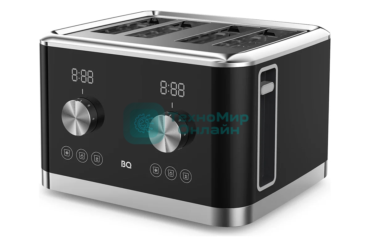 Тостер BQ T4000 Black-Steel, Мощность 1600 Вт, 7 степеней поджаривания