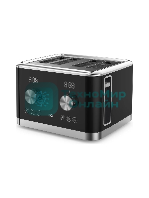 Тостер BQ T4000 Black-Steel, Мощность 1600 Вт, 7 степеней поджаривания