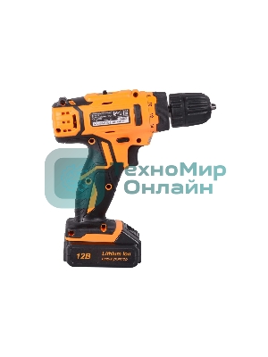Дрель-шуруповерт Вихрь ДА-12-2к, 12 В, 2 Ач, 30 Нм, щеточный