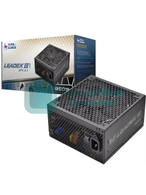 Блок питания Super Flower Power Supply Leadex III Gold SF-850F14GE(GL), 850W, ATX 3.1, 140мм, 8xSATA, 3xPCI-E(6+2), 1x12VHPWR(12+4), APFC, 80 PLUS Gold, Full Modular