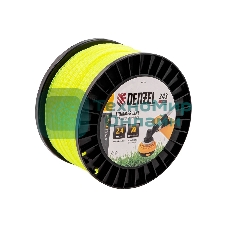 Леска для триммера Denzel витой квадрат, 2,4мм х 243м, на DIN катушке FLEX CORD