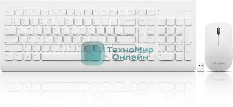 Комплект клавиатура+мышь Lenovo 510 беспроводной, USB, 1200 DPI, белый