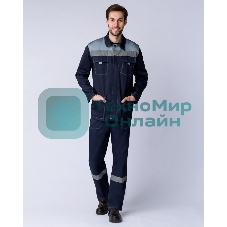 Костюм Галакт МВО (ткань Смесовая 50 50,220) полукомбинезон, темно-синий серый, 48-50 182-188