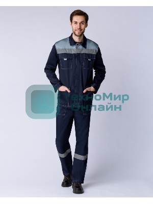 Костюм Галакт МВО (ткань Смесовая 50 50,220) полукомбинезон, темно-синий серый, 48-50 182-188