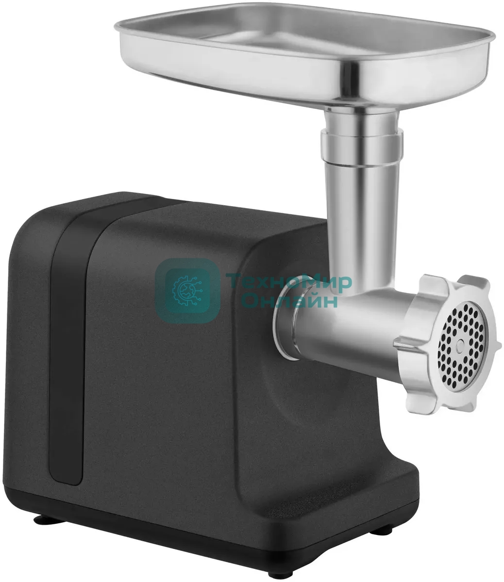 Мясорубка электрическая Rondell RDE-1456 черный, 3000 Вт, 2.5 кг/мин, реверс, защита от перегрузки, металлический лоток, насадки - 5