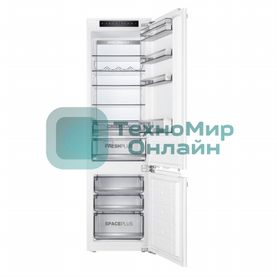 Встраиваемый холодильник Korting KSI 19547 CFNFZ белый, двухкамерный, 200/67л, морозилка снизу, No Frost