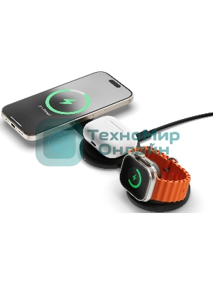 Переносное зарядное устройство Satechi Qi2 OntheGo 3-in-1 Wireless Charger, черный