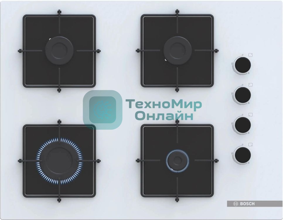 Газовая варочная панель Bosch POP7C2P30O белый