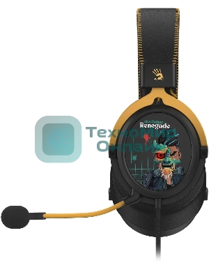 Гарнитура Bloody M595 Renegade чёрный, проводная, съёмный микрофон, подсветка