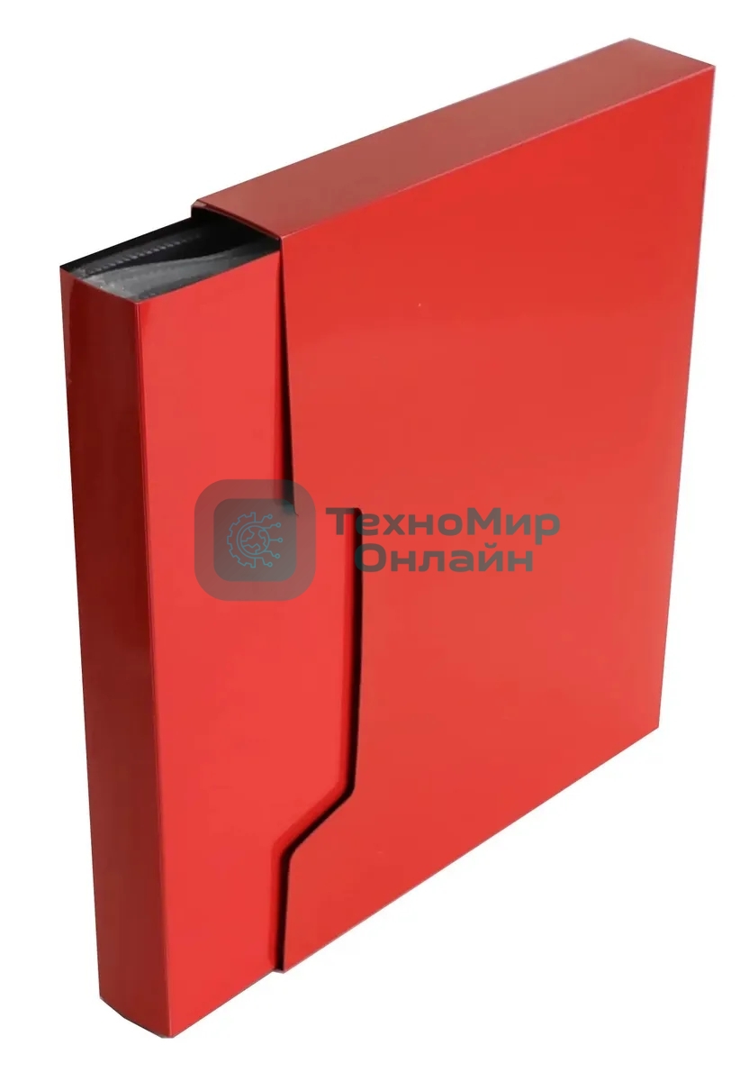 Папка с 100 прозрачными вкладками Бюрократ DeLuxe DLVBOX100RED A4, пластик, 0.7мм, красный в коробе