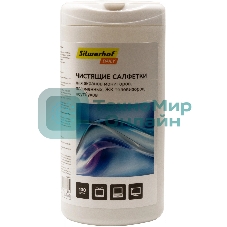 Салфетки Silwerhof DAILY для экранов мониторов/плазменных/ЖК телевизоров/ноутбуков туба 100 шт влажных
