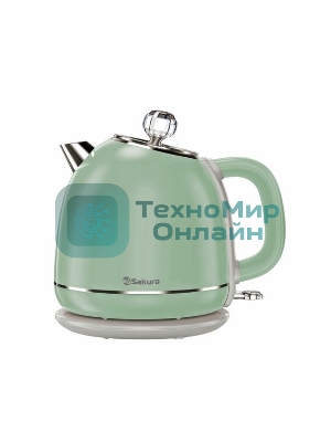 Чайник электрический Sakura SA-2187GR 1.7 л, зеленый/серый
