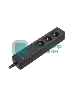 Удлинитель с USB зарядкой HARPER UCH-315 черный