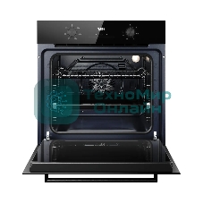 Духовой шкаф Kuppersberg HO 606 P Black line, High-Tech, 78 л, поворотное управление, утапливаемые переключатели, дисплей, таймер, 6 режимов, макс. температура 310 градусов, телескопические направляющие (на 1 уровень), цвет черный, цвет фурнитуры черный