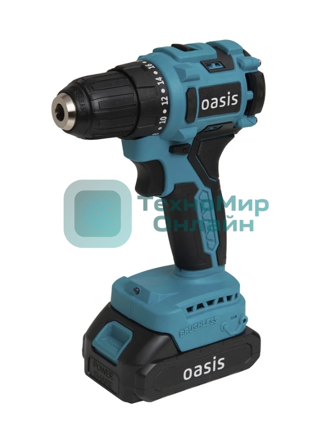 Дрель-шуруповерт Oasis ASU-18A, 18 В, 2 Ач, 50 Нм, бесщеточный, ударный