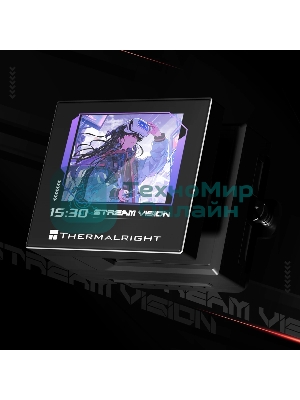 Система водяного охлаждения Thermalright Stream Vision 360 Soc-AM5/AM4/1200/1700/1851 черный 4-pin 28.1dB Al LCD Ret (S-VISION-360-BL)