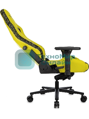 Кресло Knight Craft Dragon желтый, экокожа, 120 кг, механизм качания