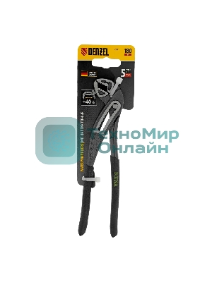 Клещи переставные Denzel обливные рукоятки, 180 мм