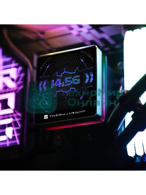 Водяное охлаждение для процессора Thermalright Grand Vision 240 (240mm, LED, Black, ARGB/Fans: 2x120mm, 80.45CFM, 29.4dBA, 2150RPM/Pump height 72.5mm, 6400RPM, Rad thickness 27mm/S: 1700, 1200, 1851, 115X, 2011, 2066, AM5, AM4)