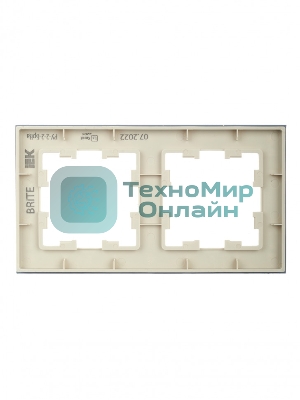 Рамка 2-местная IEK BRITE РУ-2-2-БрВа стекло ванильный