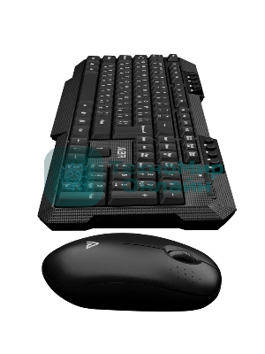 Комплект клавиатура и мышь ABR KW807 черный, интерфейс USB, беспроводной, 2.4G, RU/EN