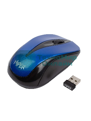 Мышь беспроводная HIPER HOMW-062 синий, 1000 dpi, радиоканал, USB, кнопки - 3