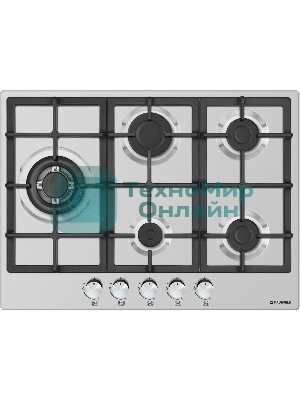 Газовая варочная панель Maunfeld EGHS.75.33CS/G, 5 конфорок, нержавеющая сталь, серебристый