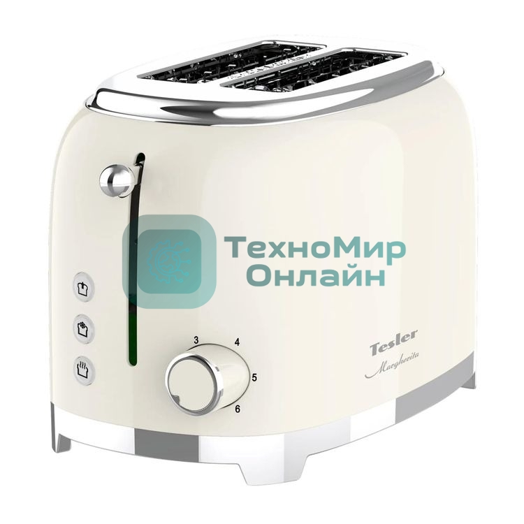 Тостер Tesler TT-260, бежевый, 815 Вт, 2 слота