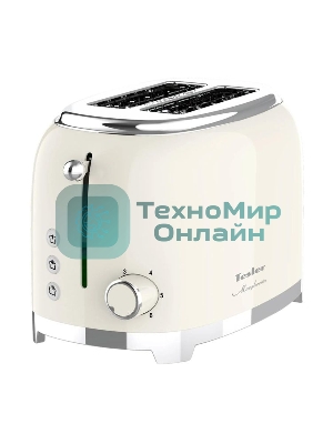 Тостер Tesler TT-260, бежевый, 815 Вт, 2 слота