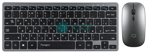Комплект клавиатура+мышь Qumo Paragon K15/M21 беспроводной, USB, 1600 DPI, черный