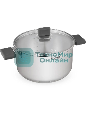 Кастрюля Rondell Quadro RDS-1597, 5.1 л, 24 см, с крышкой, сталь