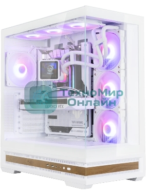 Компьютерный корпус ZALMAN P40 NAMU, ATX, белый, WINDOW, WOODEN ELEMENTS, 2xCombo(2.5” or 3.5”), 1xUSB TYPE-C, 2xUSB 3.0, SIDE 3x120мм ARGB, REAR 1x120мм ARGB