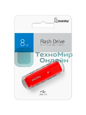 Флешка USB Smartbuy DOCK RED (SB8GBDK-R), 8Gb, USB 2.0, R/W 15/5, красный