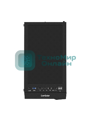 Компьютерный корпус Miditower ExeGate EVO-9211-600NPX (ATX, БП 600NPX с вент. 12см, с окном, 2хUSB+1хUSB3.0, HD аудио, черный, 1 вент. с RGb подсветкой)