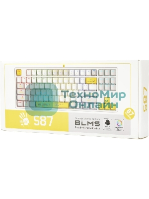 Клавиатура проводная A4Tech Bloody S87 Energy (S87 USB ENERGY WHITE) USB белый/желтый