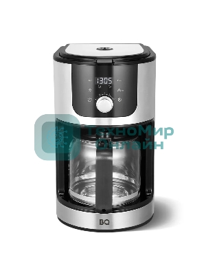 Кофеварка капельная со встроенной кофемолкой BQ CM1010 черный-стальной, исп. кофе - зерновой/молотый, 1.2 л, 1050 Вт.