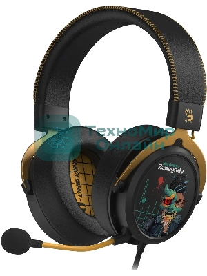Гарнитура Bloody M595 Renegade чёрный, проводная, съёмный микрофон, подсветка