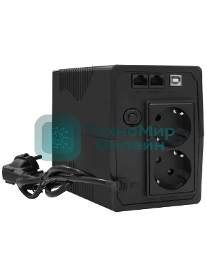 Источник бесперебойного питания ExeGate SpecialPro Smart LLB-650.LCD.AVR.2SH.RJ.USB <650VA/360W, LCD, AVR, 2*Schuko, RJ45/11, USB, Black>