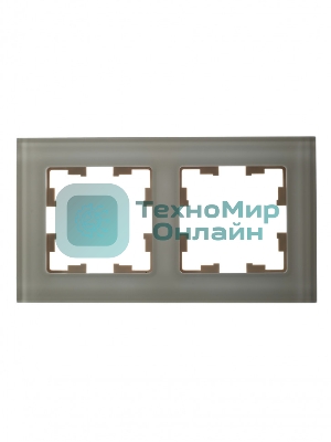 Рамка 2-местная IEK BRITE РУ-2-2-БрВа стекло ванильный