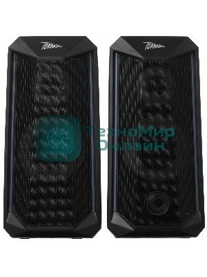 Акустическая система 2.0 Qumo Tornado AS008, 15 ВТ, объемное звучание, управляемая многорежимная RGb подсветка, USB/Jack 3,5мм