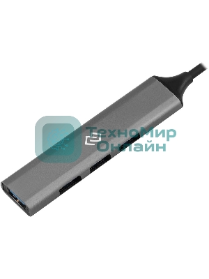 USB-разветвитель Digma DHUB-4USB-AC-3.0, USB-C + USB-A, USB 3.0 4порта, USB