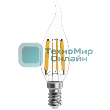 Лампа светодиодная филаментная Gauss Filament 13Вт цок.: E14 свеча св. свеч. бел. нейт. (упак.: 10 шт)