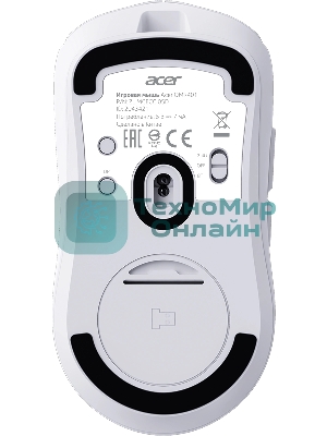 Мышь беспроводная/проводная Acer OMR401 белый, 12000 dpi, радиоканал, Bluetooth, USB, кнопки - 5